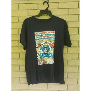 Marvel Captain America Black T-Shirt Size: Large Avengers